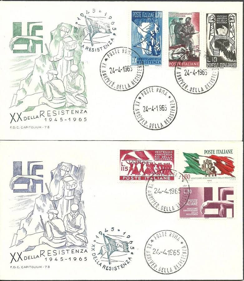 Znaczek Włochy 1965 Mi 1174-1179 FDC