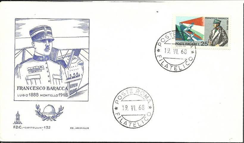Znaczek Włochy 1968 Mi 1276 FDC