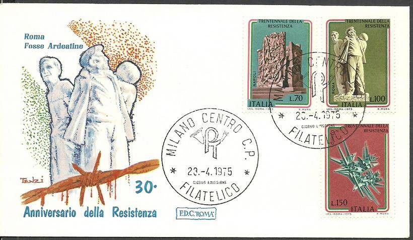 Znaczek Włochy 1975 Mi 1486-1488 FDC