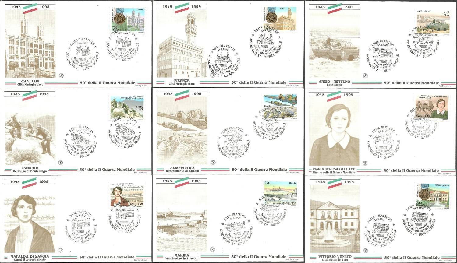 Znaczek Włochy 1995 Mi 2368-2376 FDC