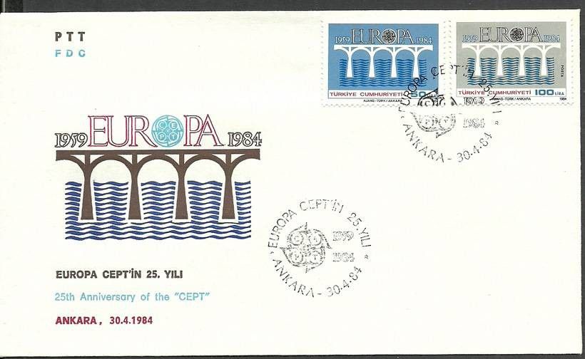 Znaczek Turcja 1984 Mi 2667-2668 FDC