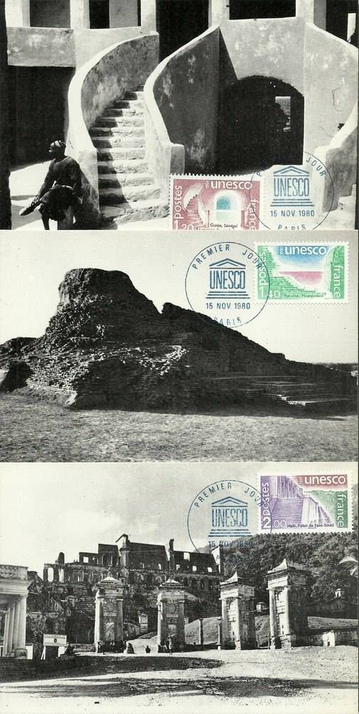Znaczek Francja 1980 Mi une 21-23 Karta Max