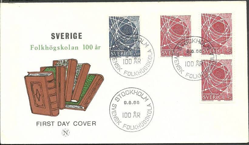 Znaczek Szwecja 1968 Mi 614CDoDu-615C FDC