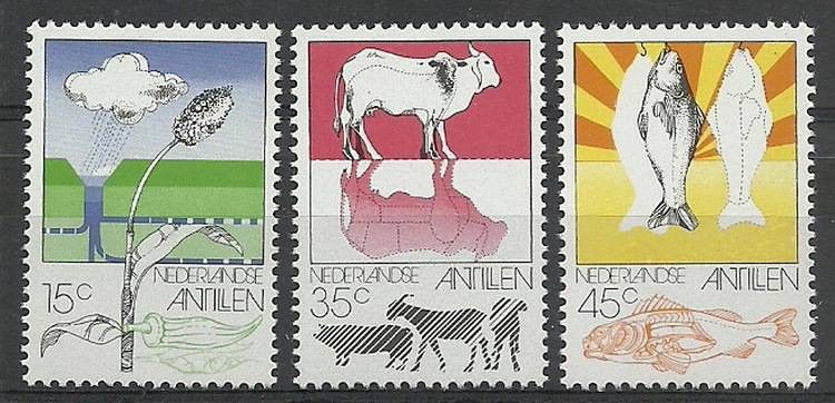 Znaczek Antyle Holenderskie 1976 Mi 314-316 Czyste **