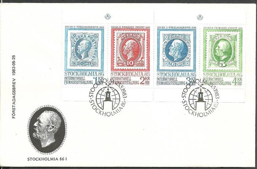 Znaczek Szwecja 1983 Mi h-blatt 121 FDC