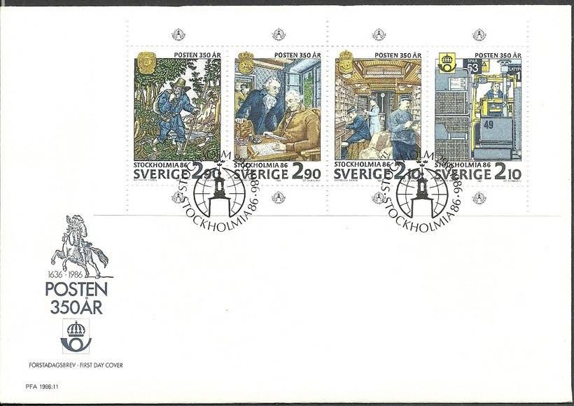 Znaczek Szwecja 1986 Mi h-blatt 143 FDC