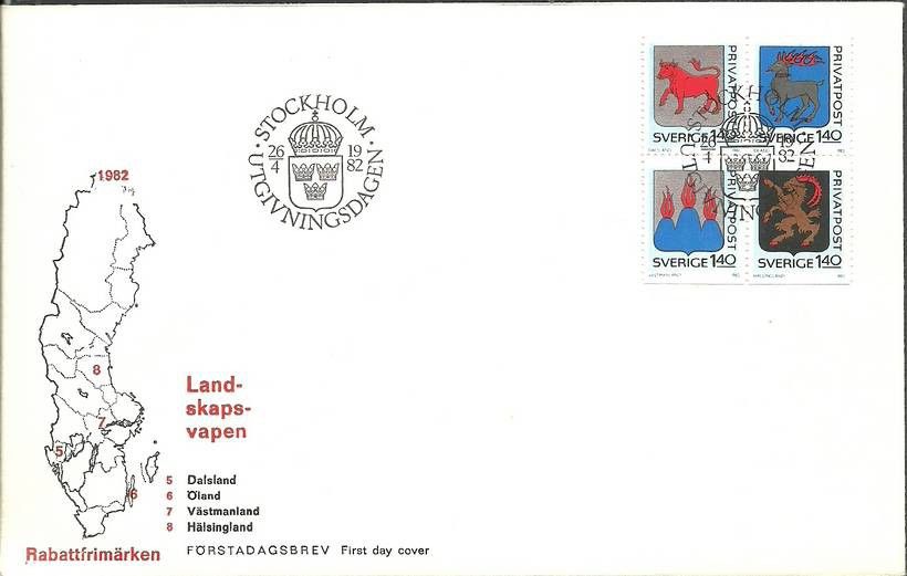 Znaczek Szwecja 1982 Mi 1189-1192 FDC