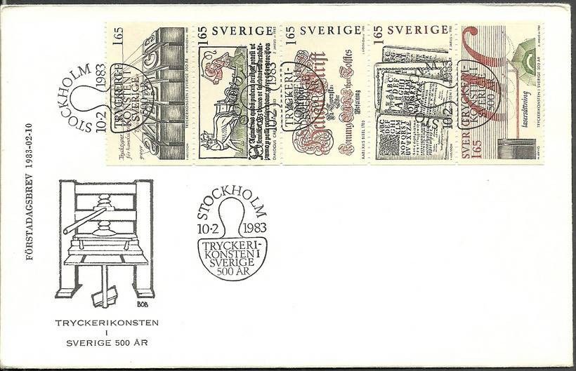Znaczek Szwecja 1983 Mi 1225-1229 FDC