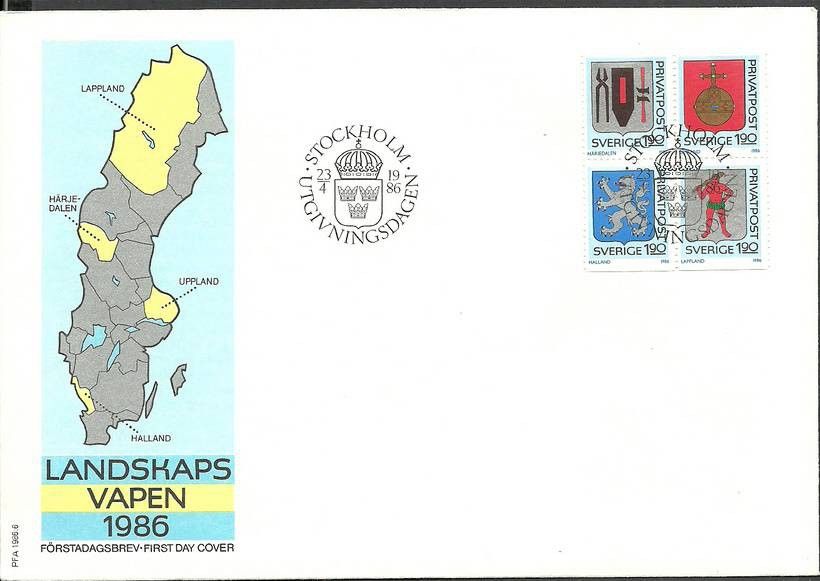Znaczek Szwecja 1986 Mi 1386-1389 FDC