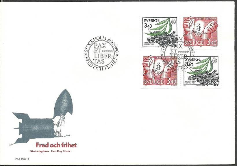 Znaczek Szwecja 1986 Mi 1407-1408 FDC