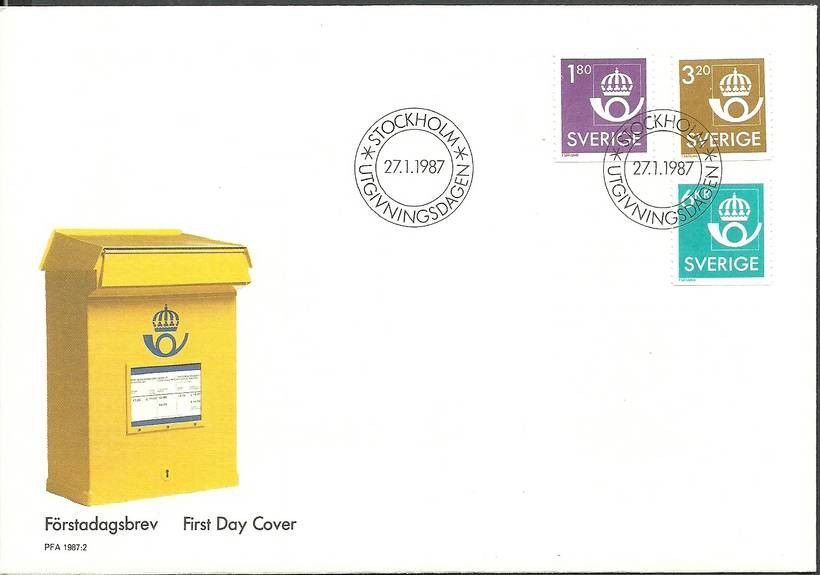 Znaczek Szwecja 1987 Mi 1420-1422 FDC