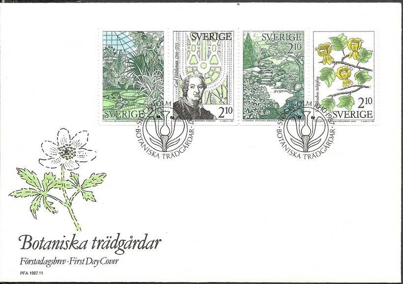Znaczek Szwecja 1987 Mi 1453-1456 FDC