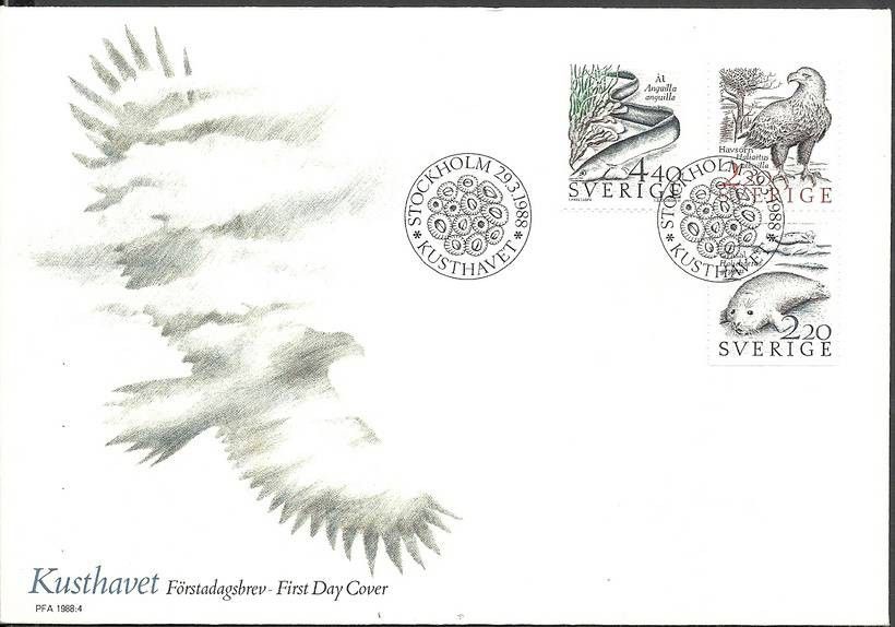 Znaczek Szwecja 1988 Mi 1479-1481 FDC