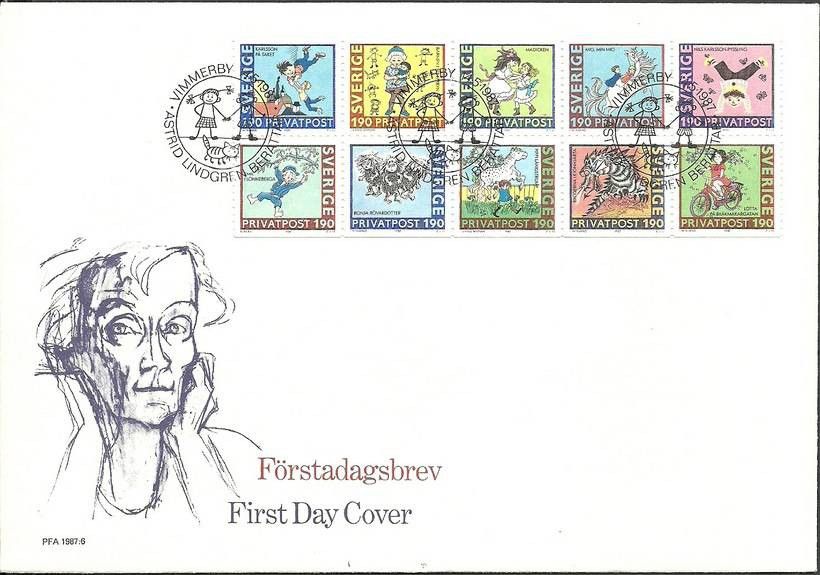 Znaczek Szwecja 1987 Mi 1431-1440 FDC