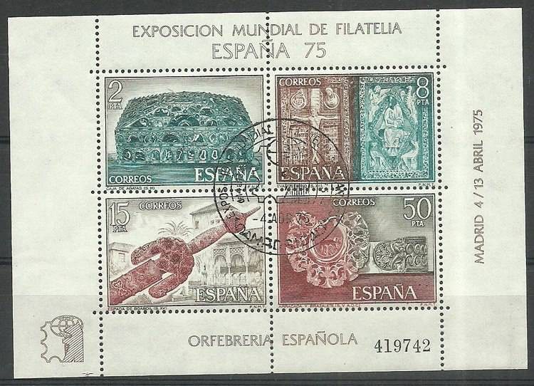Znaczek Hiszpania 1975 Mi bl19 Stemplowane