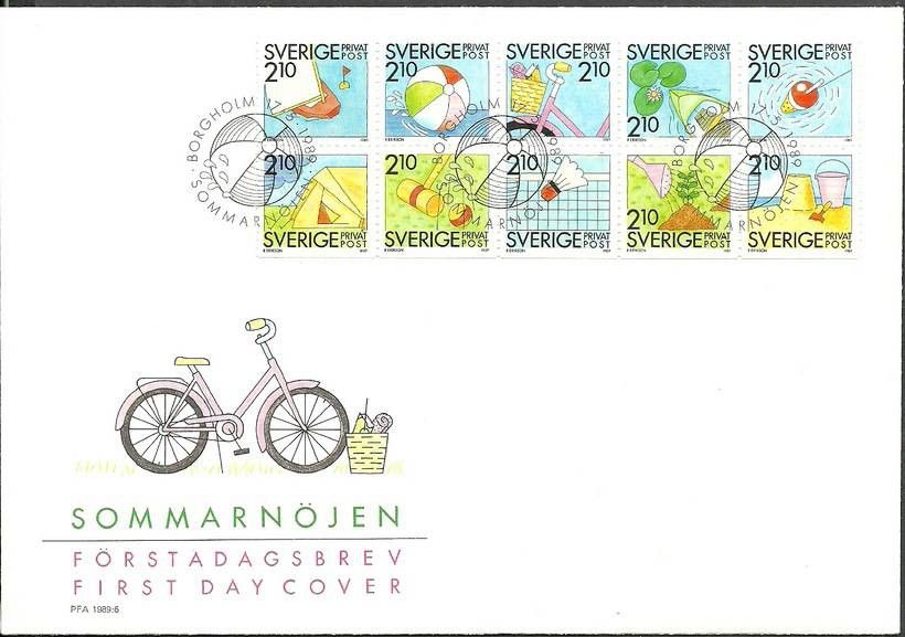 Znaczek Szwecja 1989 Mi 1539-1548 FDC