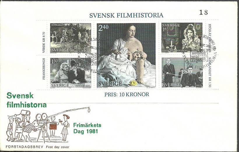 Znaczek Szwecja 1981 Mi bl9 FDC