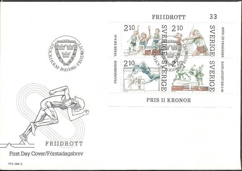 Znaczek Szwecja 1986 Mi bl14 FDC