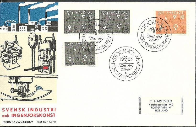 Znaczek Szwecja 1963 Mi adr506-507A FDC