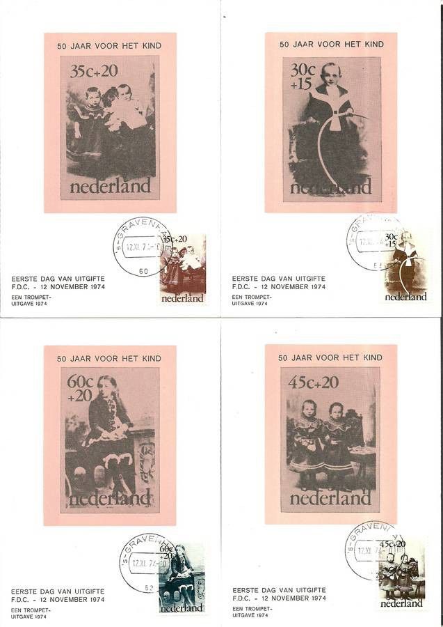 Znaczek Holandia 1974 Mi 1039-1042 Karta Max