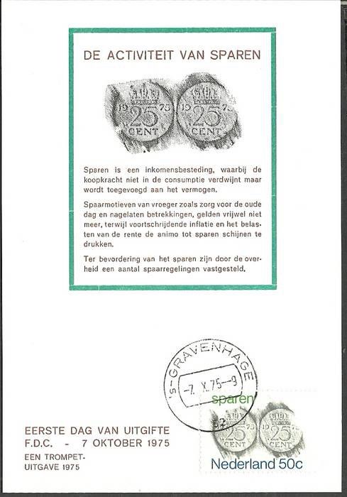 Znaczek Holandia 1975 Mi 1058 Karta Max