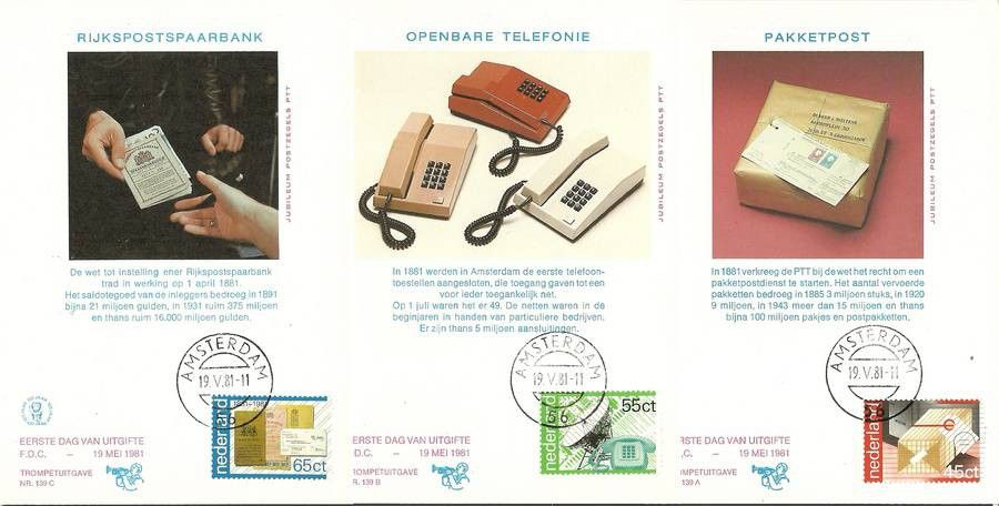 Znaczek Holandia 1981 Mi 1180-1182 Karta Max