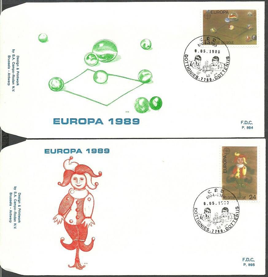 Znaczek Belgia 1989 Mi 2375-2376 FDC