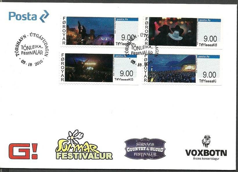 Znaczek Wyspy Owcze 2016 Mi aut 33-36 FDC