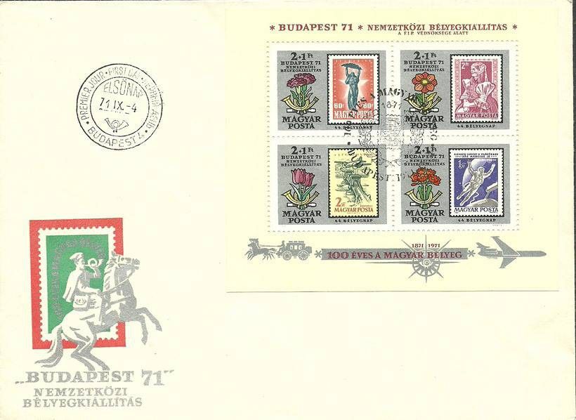 Znaczek Węgry 1971 Mi bl 83 FDC