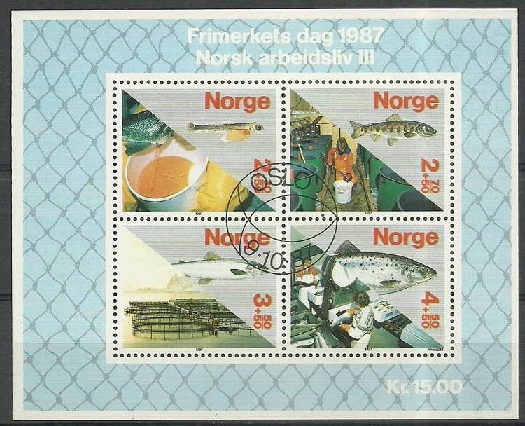 Znaczek Norwegia 1987 Mi bl 8 Stemplowane