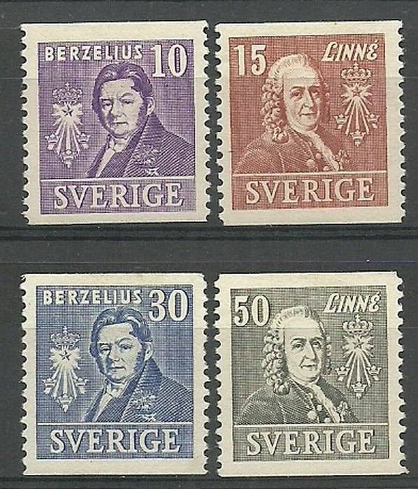 Znaczek Szwecja 1939 Mi 272-275A Z podlepką *