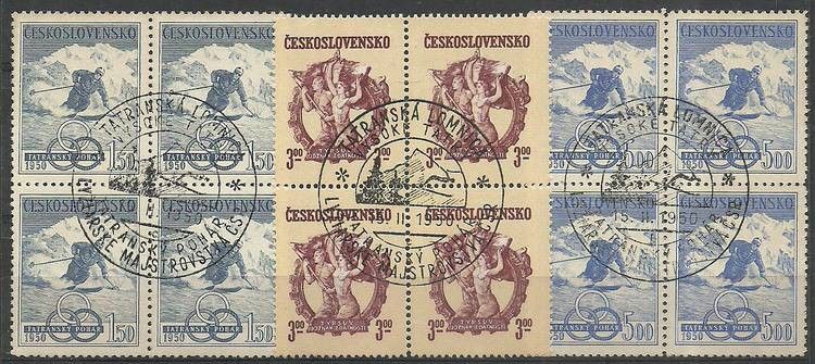 Znaczek Czechosłowacja 1950 Mi abo 605-607 Stemplowane