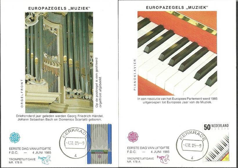 Znaczek Holandia 1985 Mi 1274-1275 Karta Max