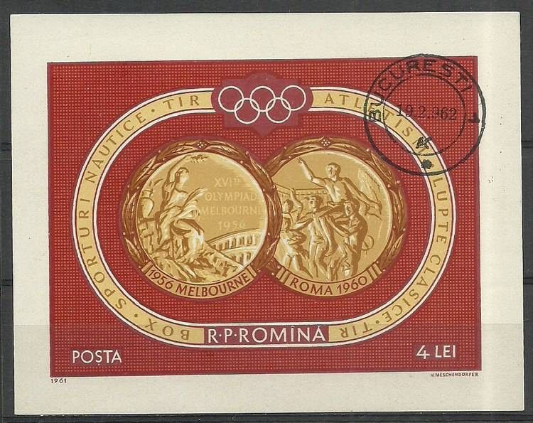 Znaczek Rumunia 1961 Mi bl 50 Stemplowane