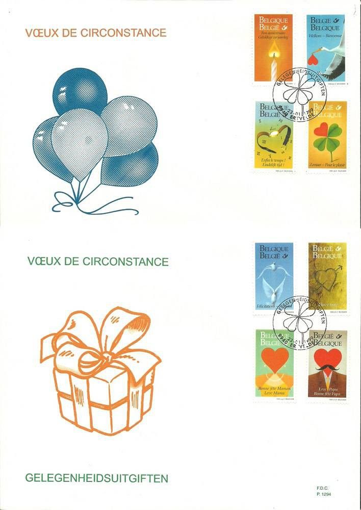 Znaczek Belgia 1999 Mi 2848-2855 FDC