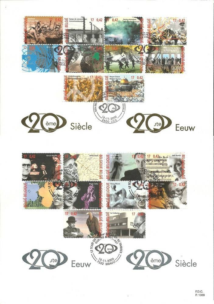 Znaczek Belgia 2000 Mi 2994-3013 FDC