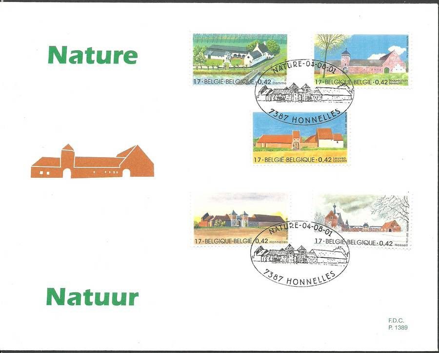 Znaczek Belgia 2001 Mi 3067-3071 FDC