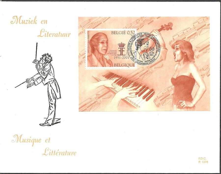 Znaczek Belgia 2001 Mi bl 80 FDC