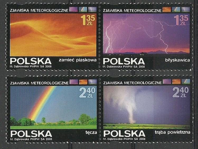 Znaczek Polska 2008 Mi 4355-4358 Fi 4205-4208 Czyste **