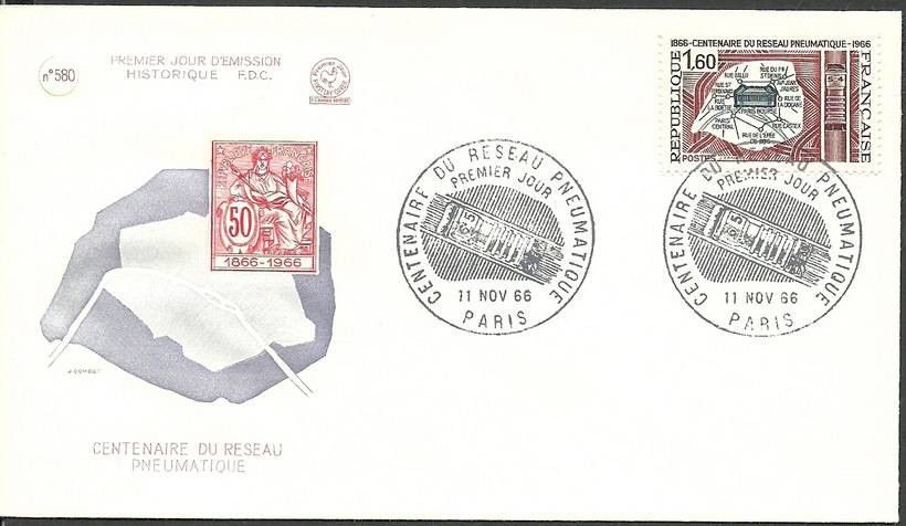 Znaczek Francja 1966 Mi 1563 FDC