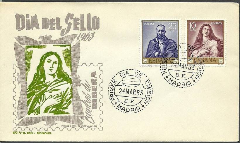 Znaczek Hiszpania 1963 Mi 1384+1393 FDC