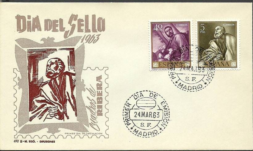 Znaczek Hiszpania 1963 Mi 1385+1392 FDC