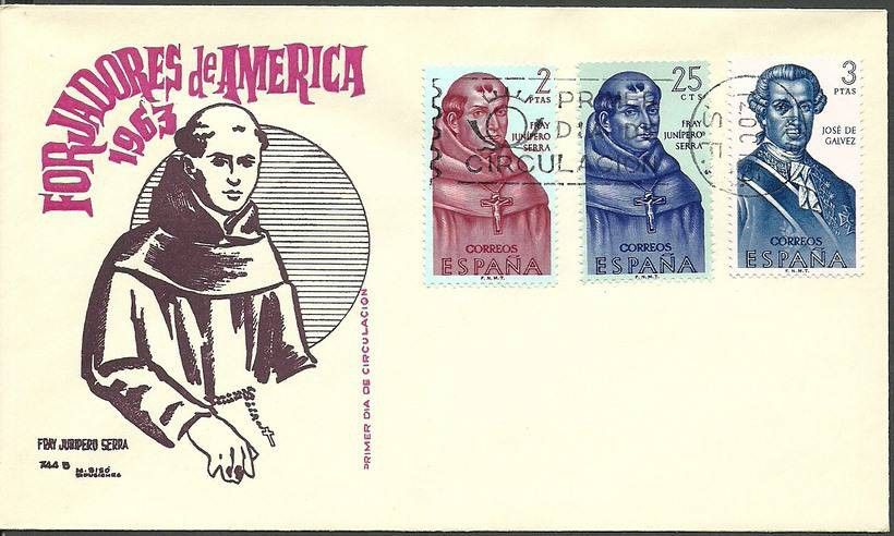 Znaczek Hiszpania 1963 Mi 1418+1422+1424 FDC
