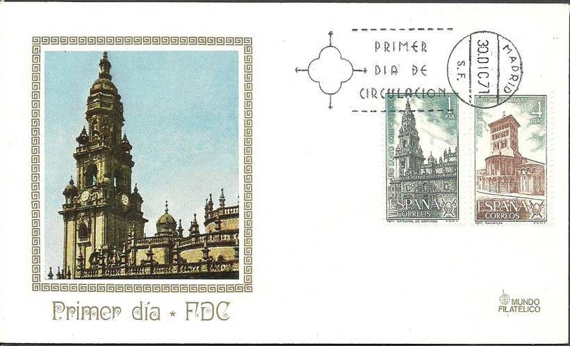 Znaczek Hiszpania 1971 Mi 1958+1964 FDC