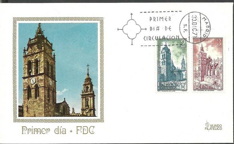 Znaczek Hiszpania 1971 Mi 1960+1962 FDC