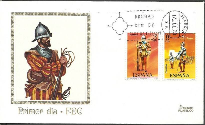 Znaczek Hiszpania 1973 Mi 2036+2038 FDC