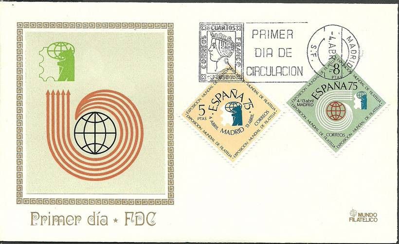 Znaczek Hiszpania 1974 Mi 2070-2071 FDC