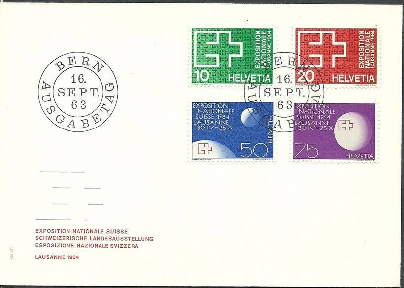 Znaczek Szwajcaria 1963 Mi 782-785 FDC