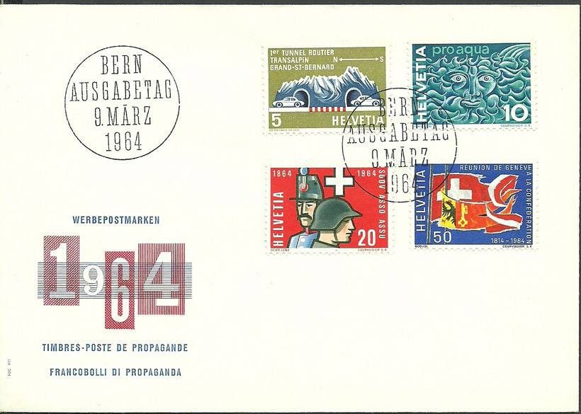 Znaczek Szwajcaria 1964 Mi 791-794 FDC