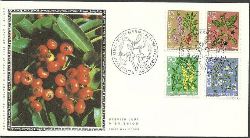 Znaczek Szwajcaria 1974 Mi 1042-1045 FDC